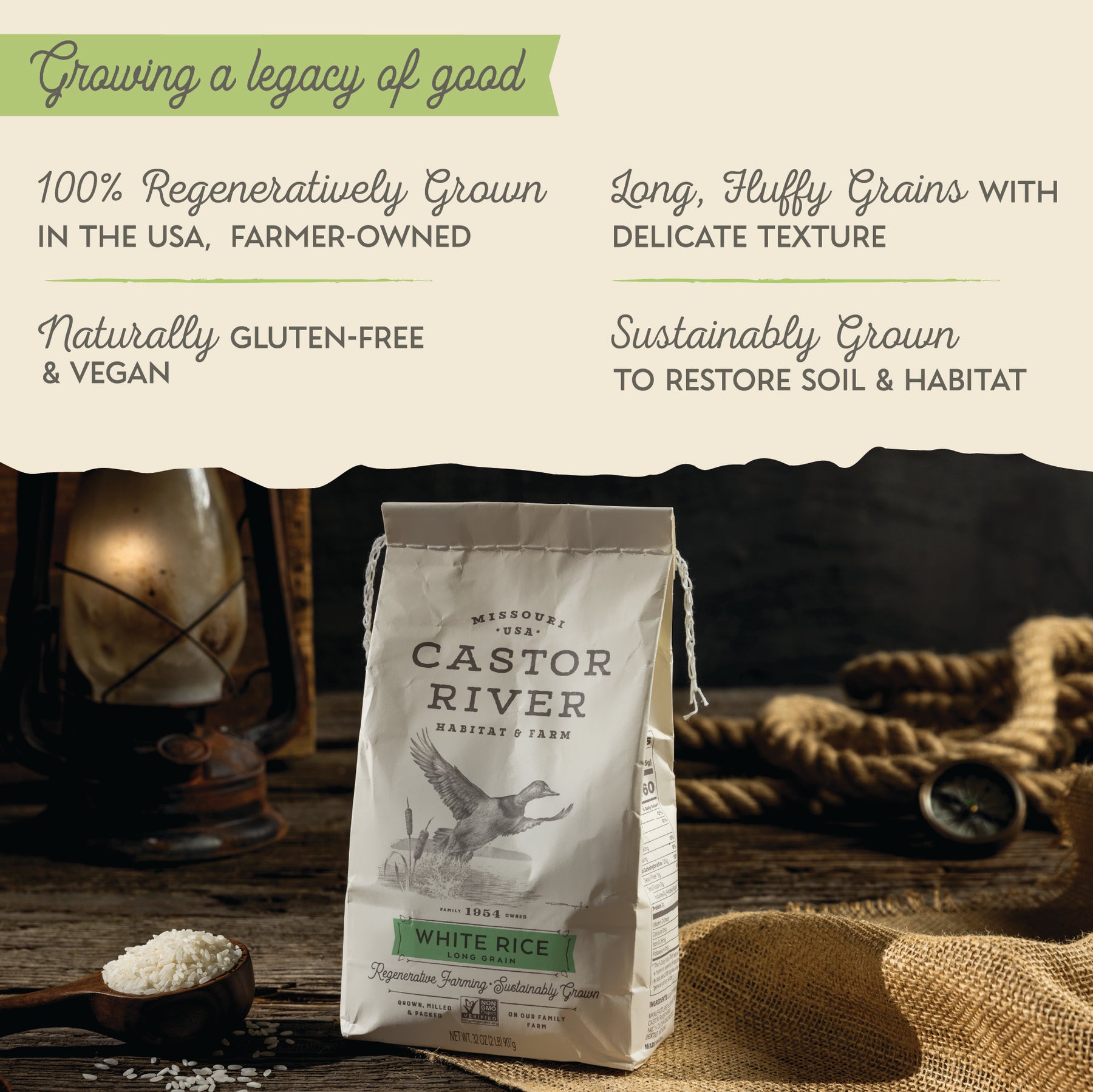 Castor Rice Long Grain White Rice (2lb) – Castor River Habitat & Farm